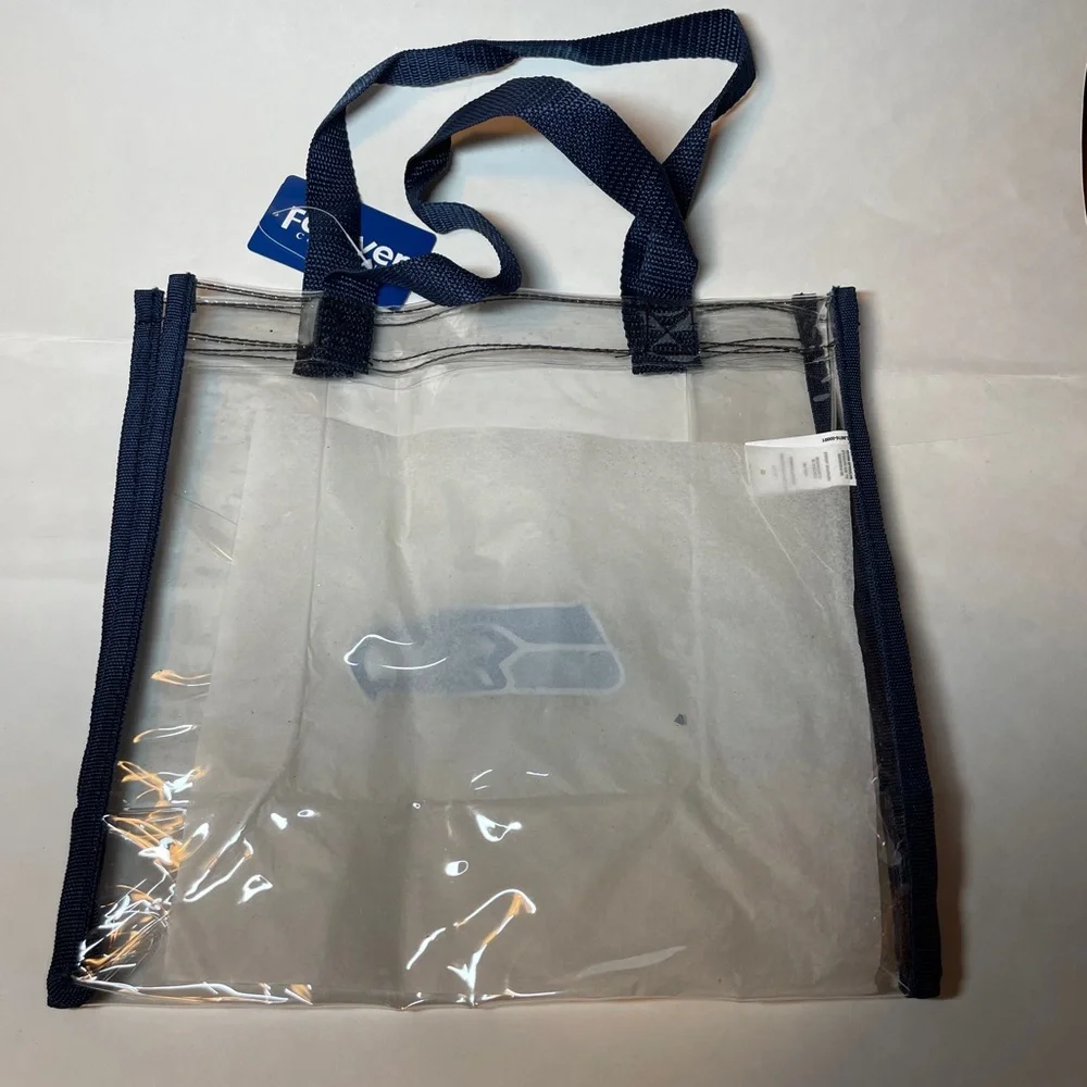 Seattle Seahawks Team Logo CLEAR Messenger Tote Bag Purse Game Stadium Security - Picture 4 of 6